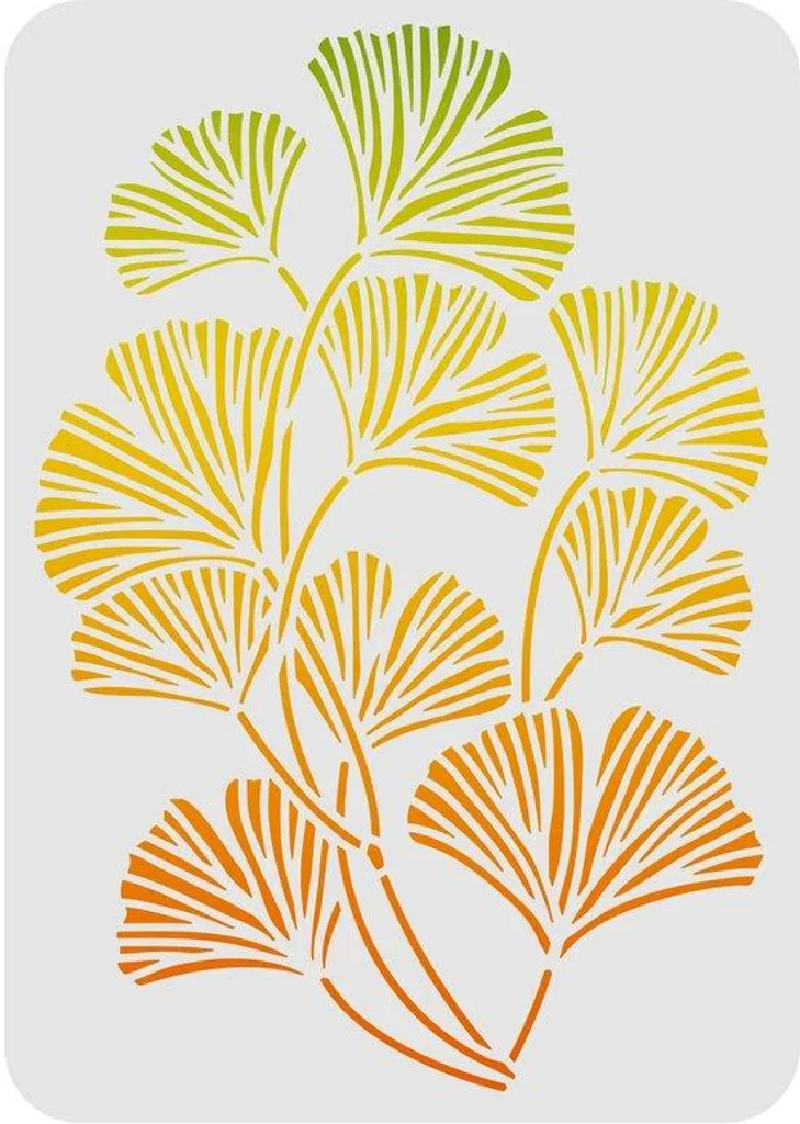 Pochoir Feuille de Ginkgo pour Customiser Meubles et Objets Déco DIY A4