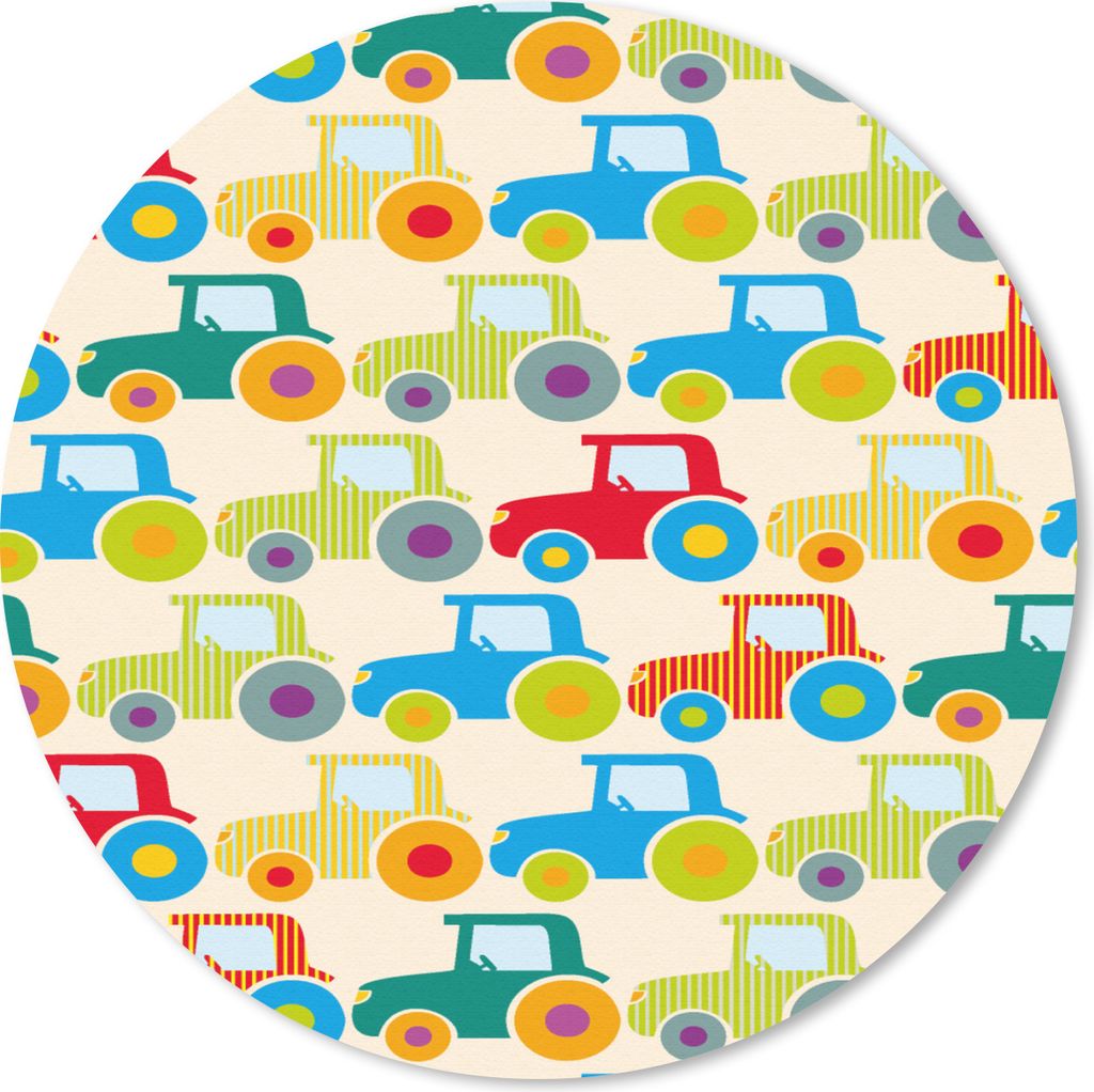 MuchoWow Mauspad Mousepad Muster - Traktor - Farben - Jungen - Kinder - Kinder 20x20 cm - Mousepads - Maus Mat - Pad - Mausunterlage - Schreibtis...