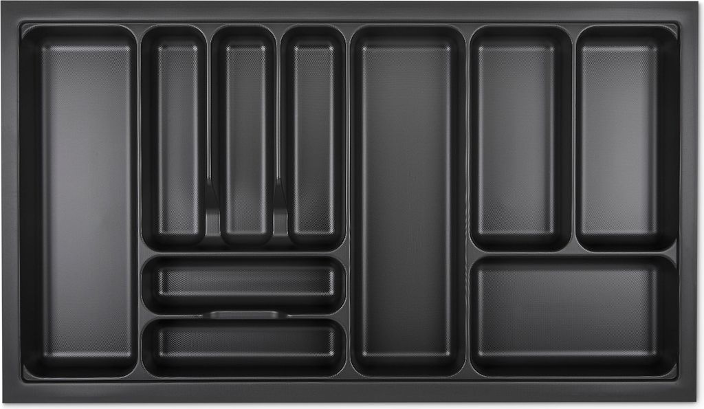 ORGA-BOX VIII Besteckeinsatz 811 x 480 x 55 mm Lavagrau mit Perlstruktur für 90er Schränke in Häcker Küchen