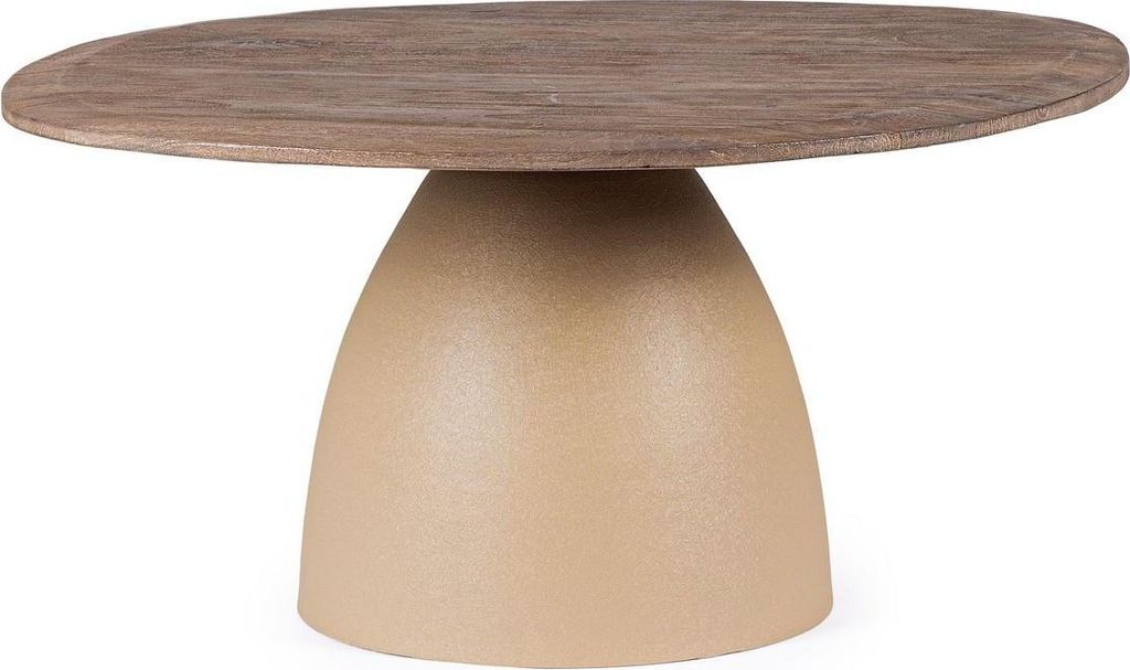 Couchtisch Stanley 86 x 76 x 40 cm Mangoholz Stahl Braun