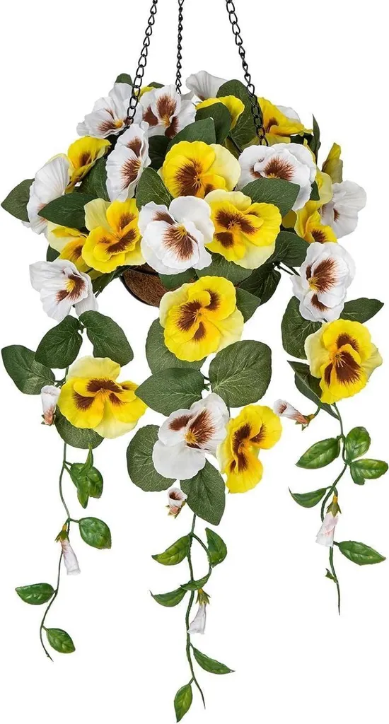 Plante pensée artificielle pour balcon abrité et intérieur 70 cm