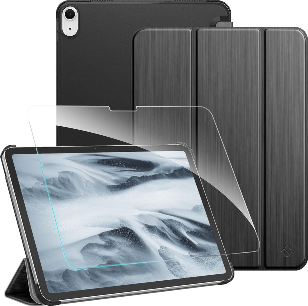 Fintie Hülle für iPad Air 11 Zoll M4/M3/M2 (2026/2025/2024) mit Schutzfolie - ultradünne transparenter weiche Rückseite Schutzhülle Case mit 9...