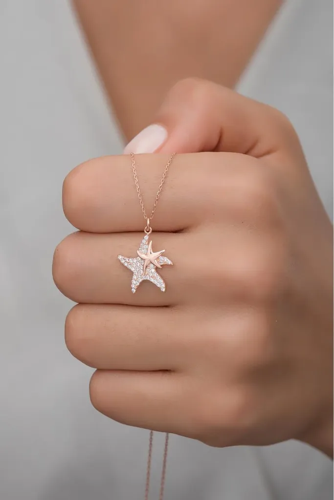 Collier Sterndesign argent 925 plaqué or rose et oxydes de zirconium
