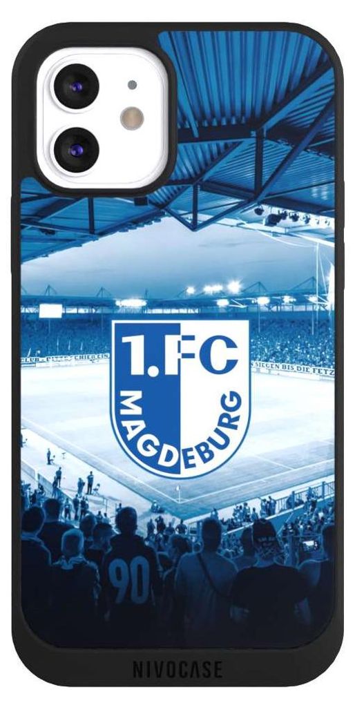 NIVOCASE Handyhülle für Apple iPhone 12 Hülle NIVOpure Case Schwarz Stadion 1. FC Magdeburg 1. FCM