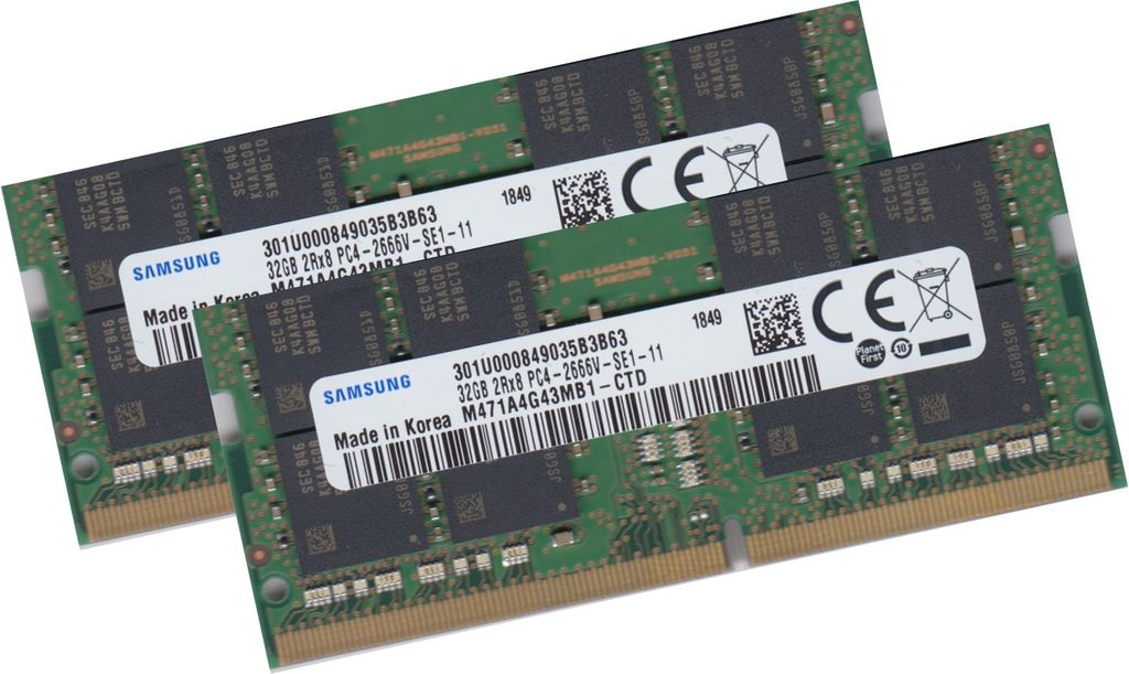Samsung 64gb 2x 32Gb Ram DDR4 M471A4G43MB1-CTD 260Pin Produktbild 