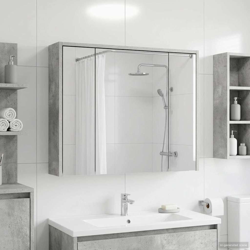 Badezimmerspiegelschrank Beton Grau 73,5 x 16 x 62,5 cm - Badspiegel DE1852