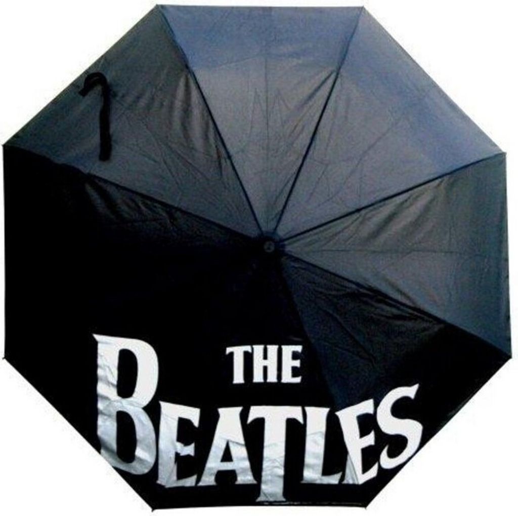 The Beatles - Faltbarer Regenschirm Drop-T-Logo RO9291 (Einheitsgröße) (Schwarz/Weiß)