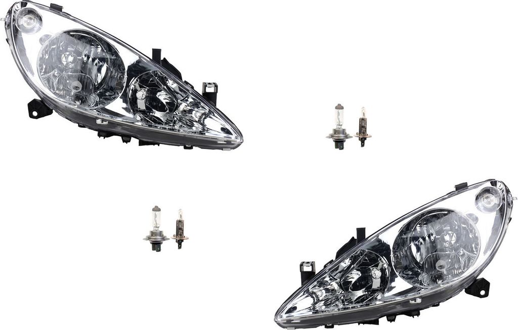 Scheinwerfer passend für Peugeot 307 00-05 mit H7 mit H1 H1 Satz L R 6204Z3 6204ZR 6205Z3 6205ZR Johns