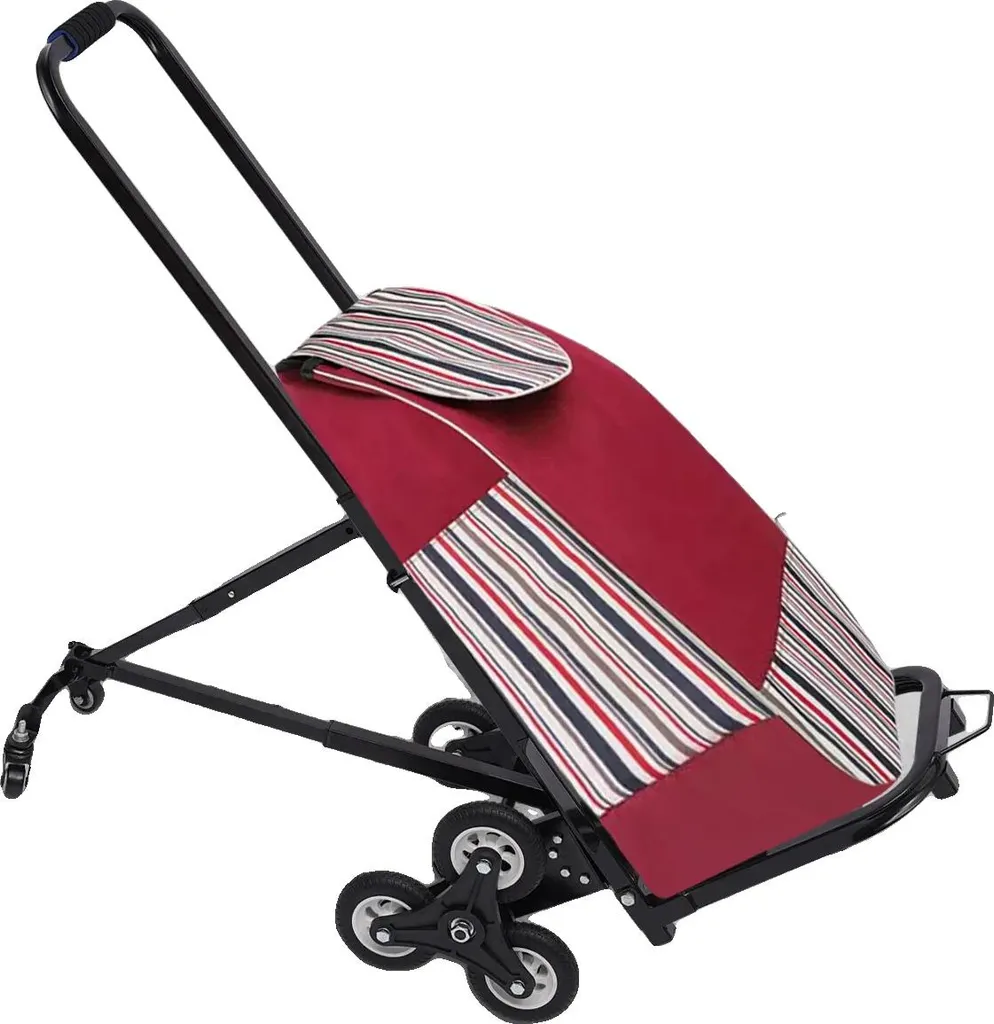 Chariot escalier 6 roues avec cadre acier 150 kg et design pliable