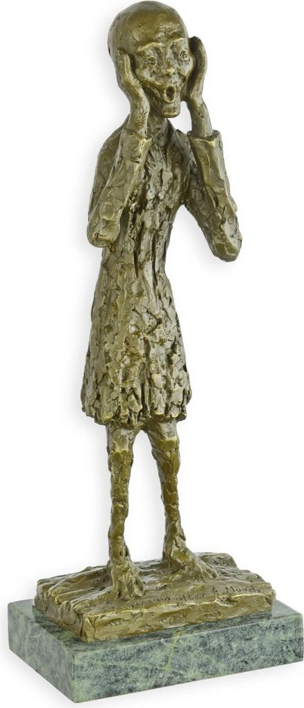 Bronzeskulptur der Schrei nach Edvard Munch Replikat Retro Design Dekoration