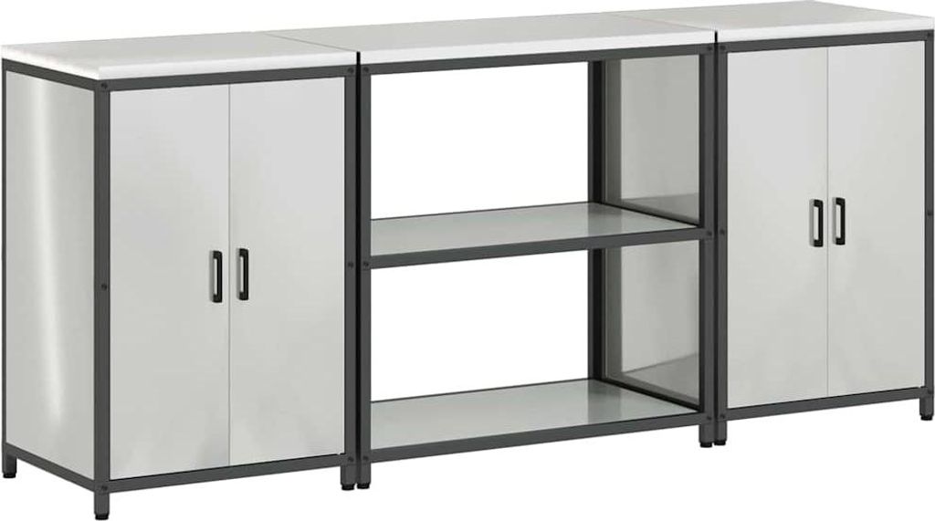 "im Sonderangebot"Aufbewahrungsset für die Küche - elegantes Design - Küchenmöbel - 3 pcs Silber Verzinkter Stahl - Küchenschränke DEMöbel34...