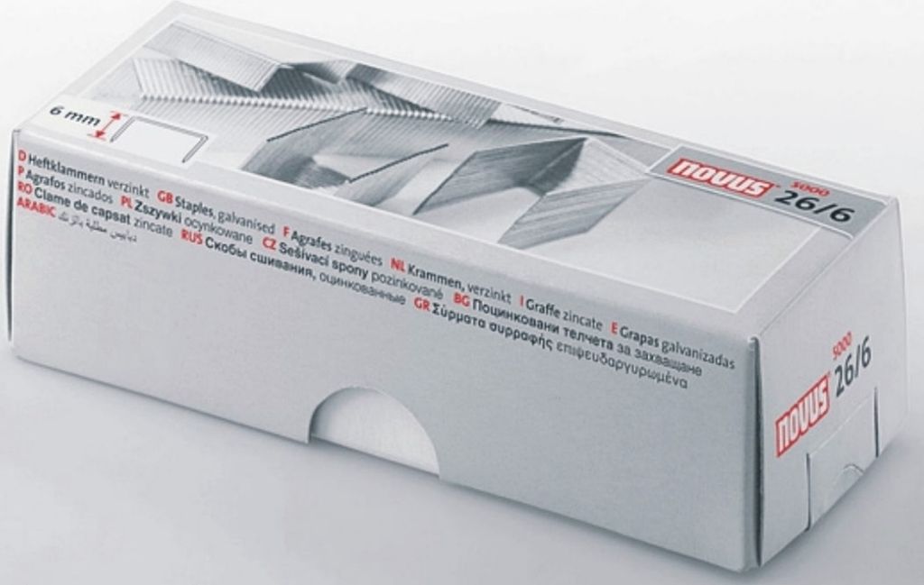 Heftklammern 26/6 verzinkt Packung mit 20 Stück