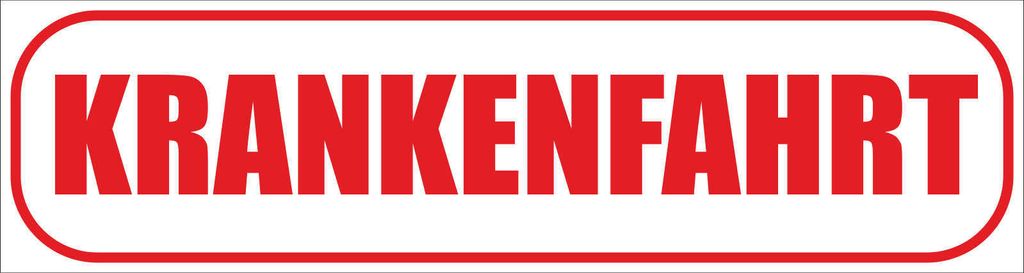 INDIGOS UG - Magnetschild - Krankenfahrt - Magnetfolie fürŽs Auto LKW oder alle andere magnetischen Flächen 30x8 cm mit Rahmen - Rot - reflektie...