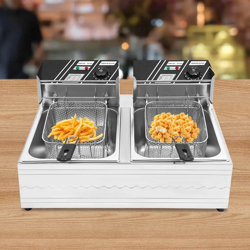 Friteuse classique argentée 4 personnes avec température modulable 2000W