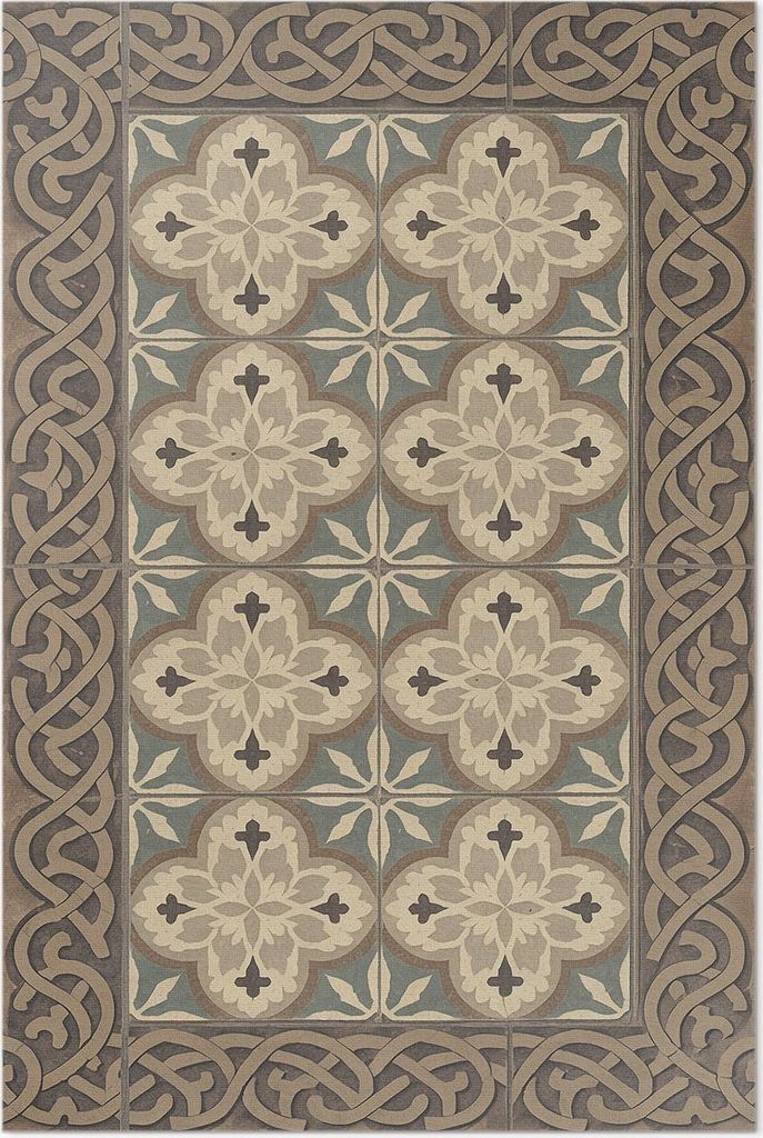 Retro-Fliesen mit geometrischen Anordnungen – Vinyl Fußmatte – 120x180 cm – Rutschfest, Pflegeleicht & Langlebig