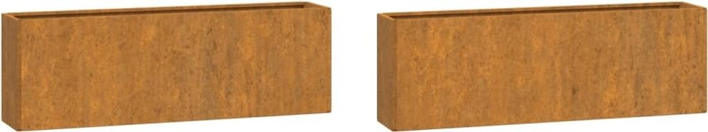 vidaXL Bac à plantes mural 2 pcs. Acier corten rouillé Image du produit 