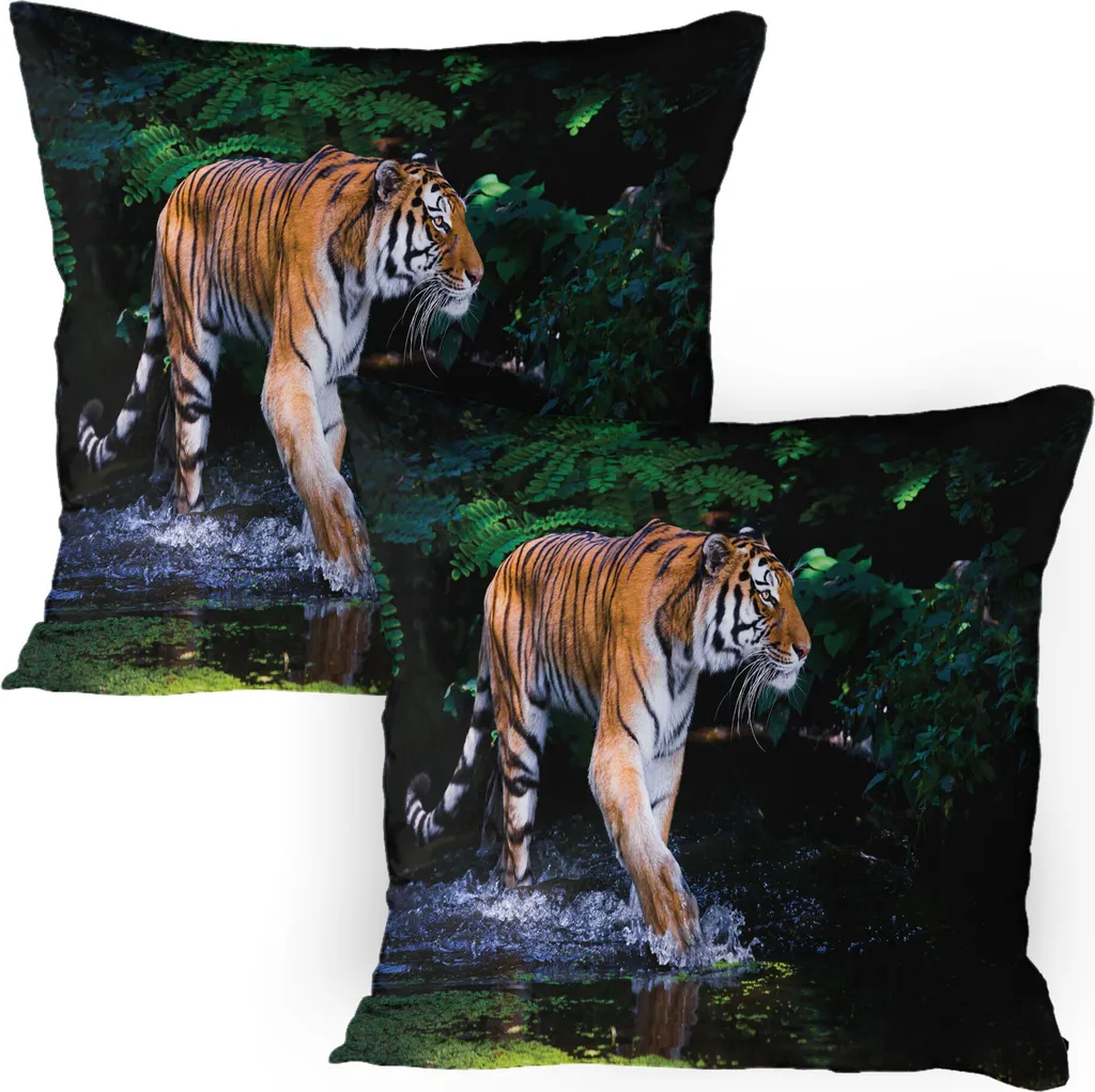 ABAKUHAUS Federa Safari Tigre 80x80 - Set 2 Pezzi Decorativi