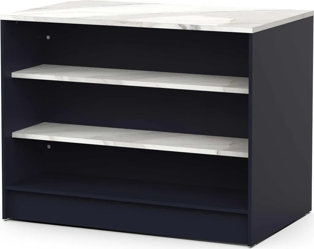 Ilot de Cuisine Central CHESTER 120cm Meuble de Rangement Multifonction - 4