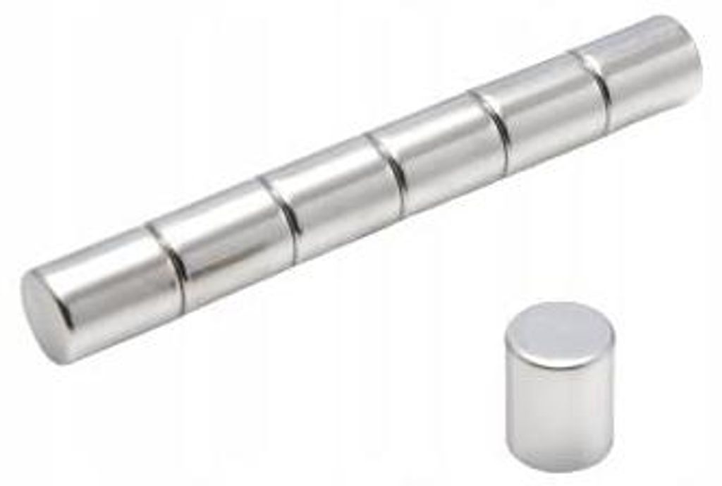 Neodym-Zylindermagnet MW 8x10 N38, 100 Stück Produktbild 
