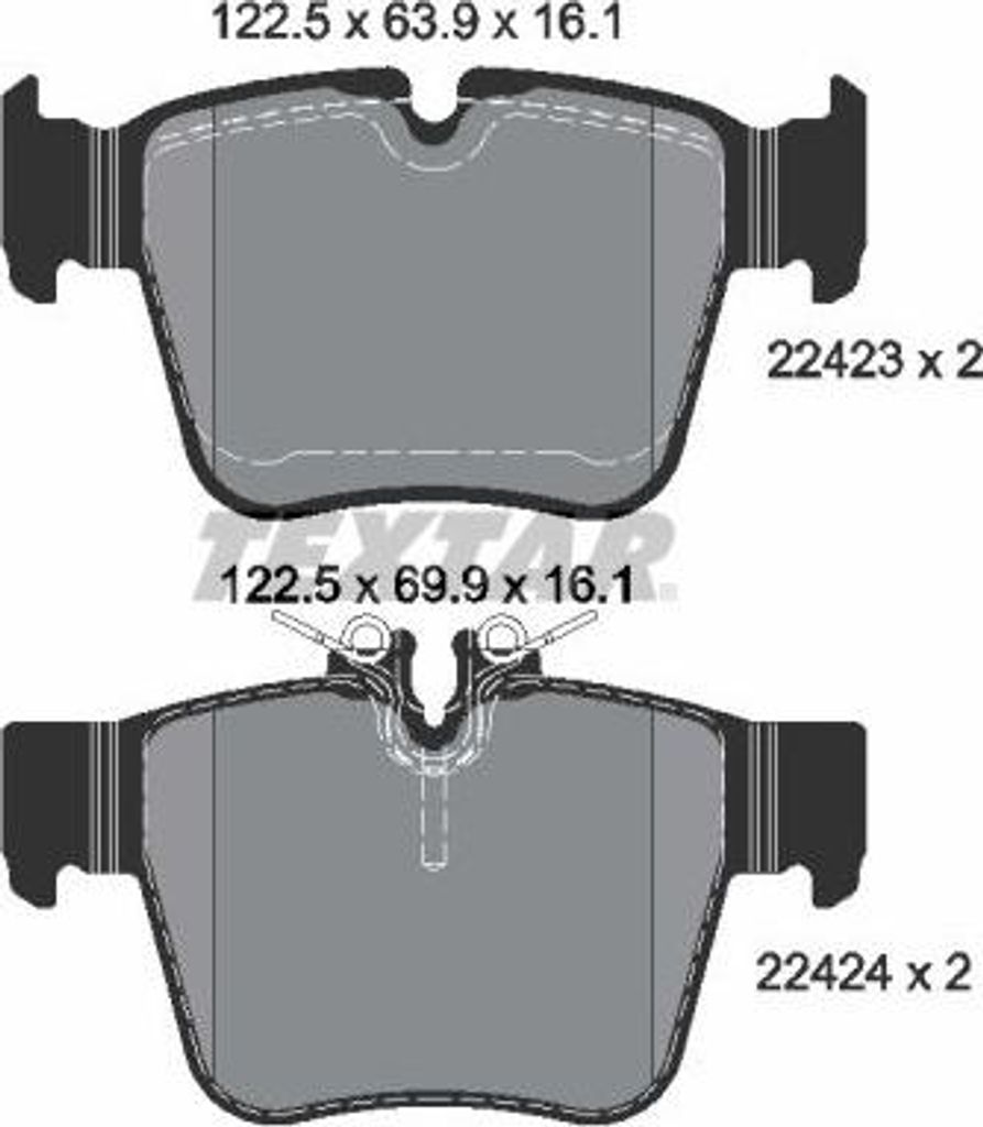 TEXTAR 2242301 Bremsbelagsatz, Scheibenbremse OE 0004205200 kompatibel mit GLC, C-Klasse