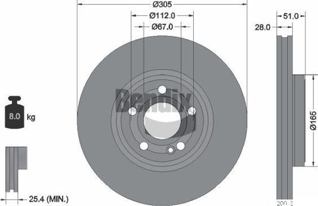 BENDIX Braking BDS1986HC Bremsscheibe OE 2474210412 kompatibel mit A-Klasse, B-Klasse, CLA, GLA, GLB