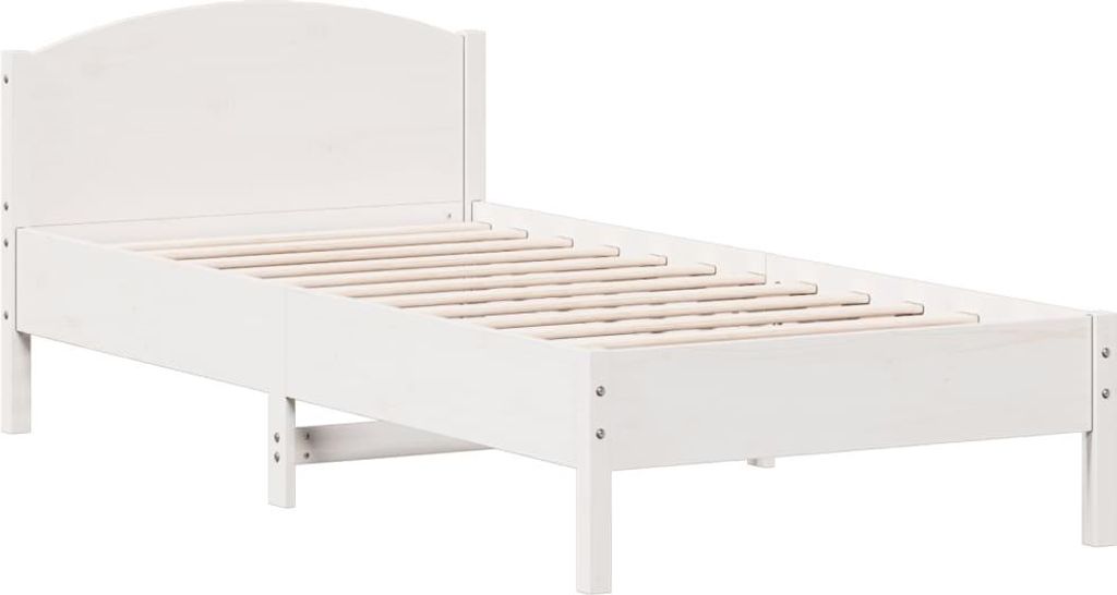 vidaXL Massivholzbett ohne Matratze Weiß 100x200 cm Kiefernholz
