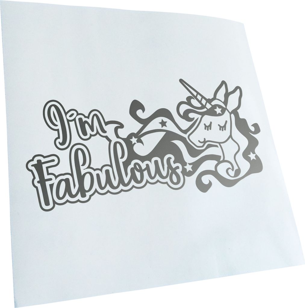 Kiwistar - Autoaufkleber - I'm Fabulous Einhorn Heckscheibe - Aufkleber für Auto Kfz Fahrrad, LKW, Truck Mofa