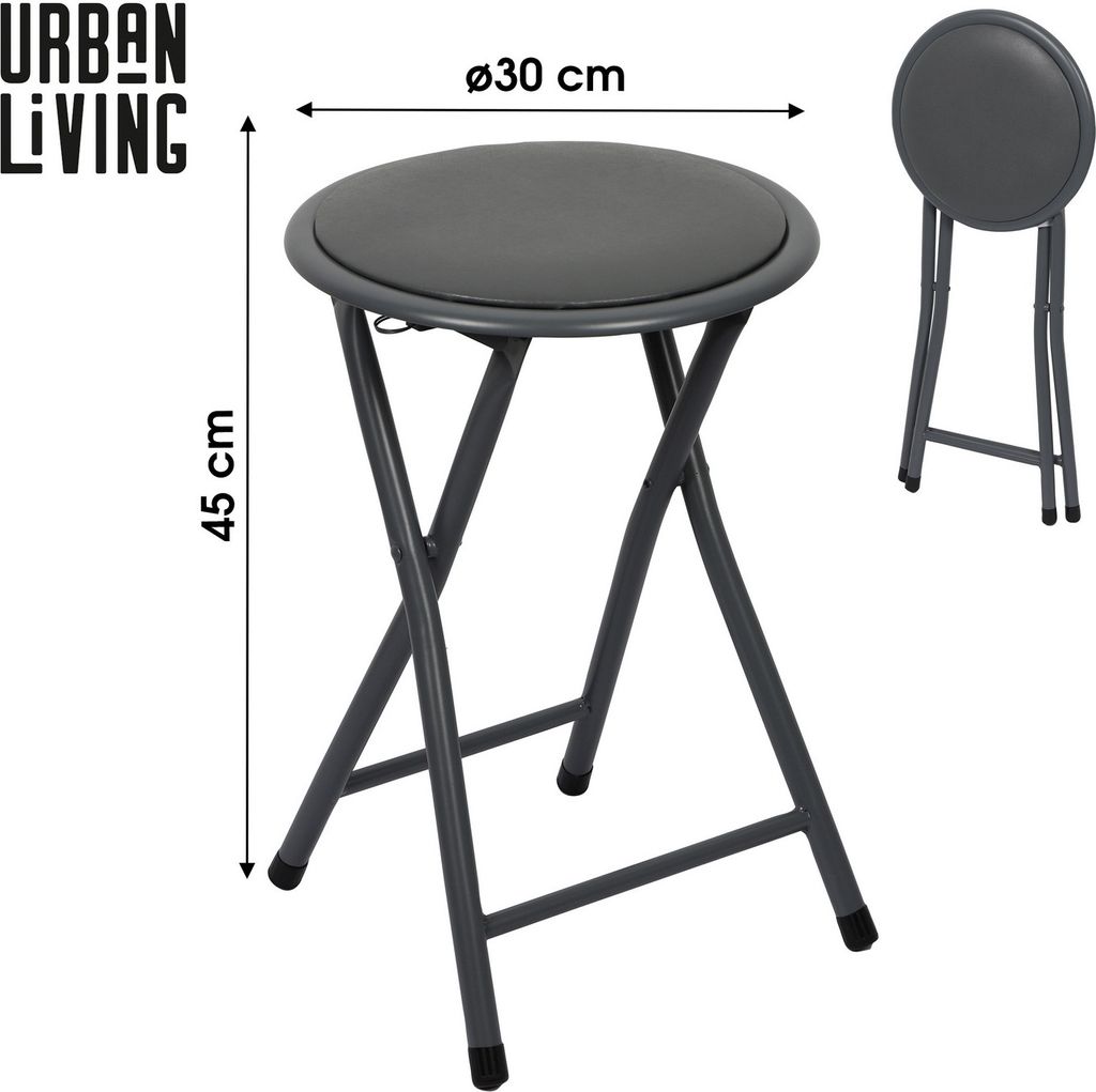 Urban Living Klapphocker Hocker Klappstuhl 224738 Dunkelgrau