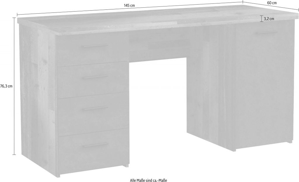Schreibtisch NETBOB, Optik: Old Wood Vintage / Beton von Produktbild 11