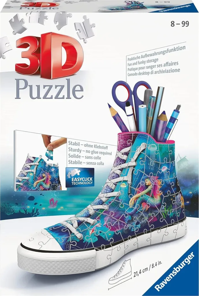 Cadeau Puzzle 3D Fille Ravensburger 11279 Sneaker Sirènes pour Bureau