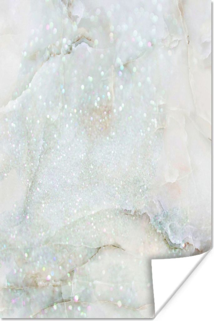 MuchoWow Poster Marmor - Glitter - Grün 80x120 cm - Papierdruck