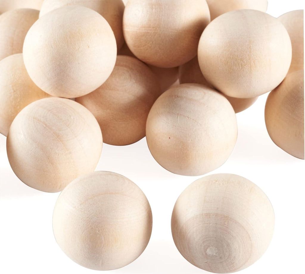 50 Stück Natürliche Runde Holzperlen 19 20mm Ohne Loch Holzball Spacer Lose Perlen Für Makramee Bastelarbeiten DIY Schmuckherstellung Wohnkultur