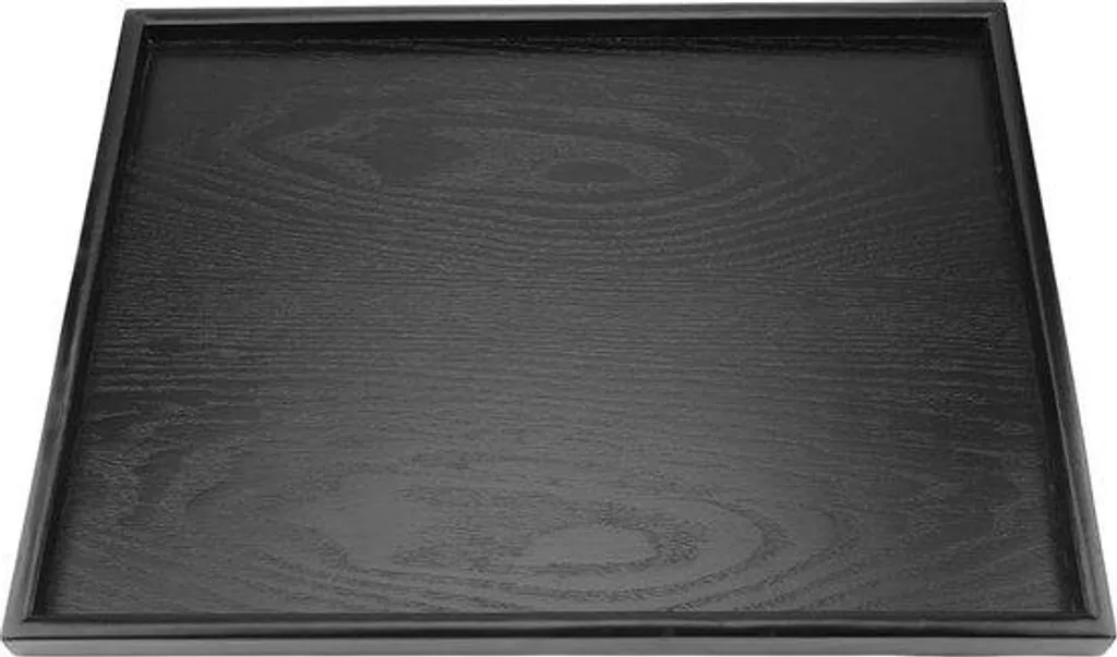 Plateau de service rectangulaire en bois et range-serviettes intégré