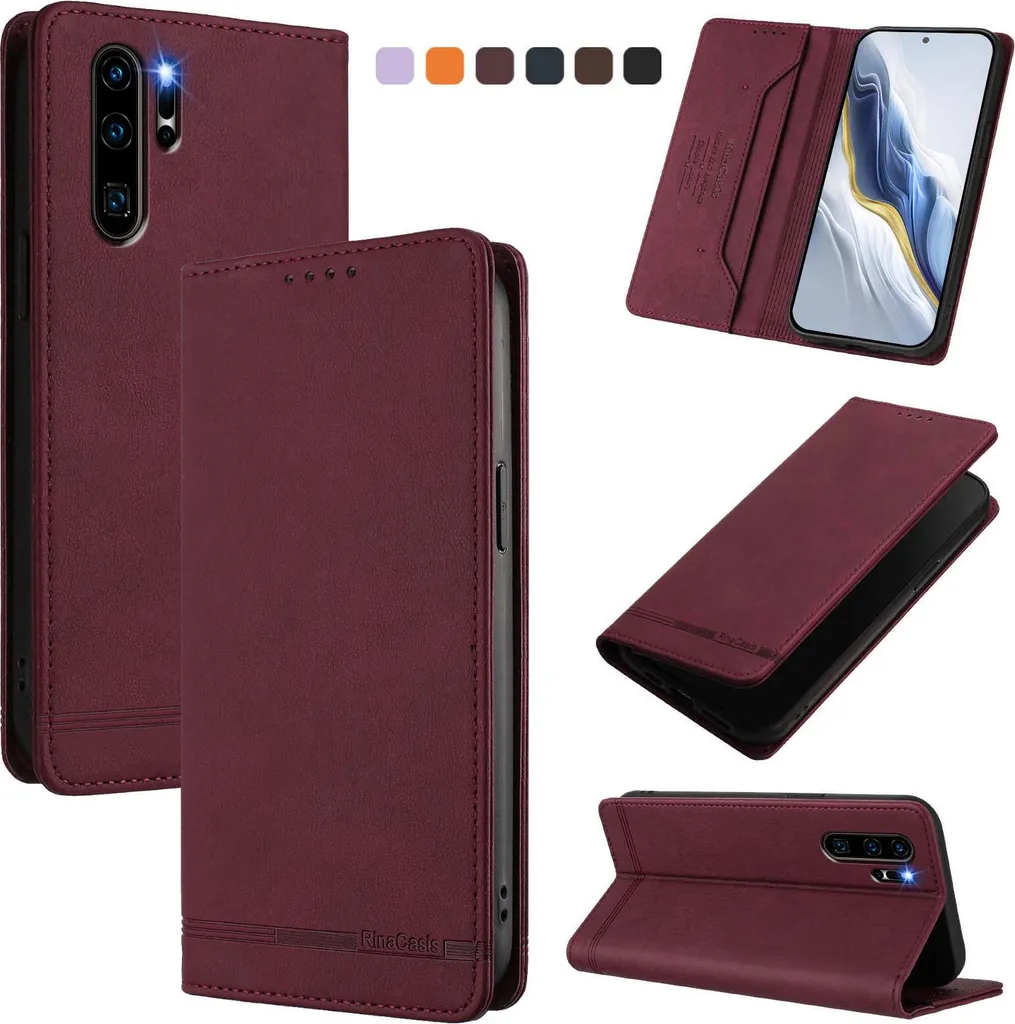 SUANPOT Cover per Huawei P30 Blocco RFID Portafoglio Slot CarteSupporto