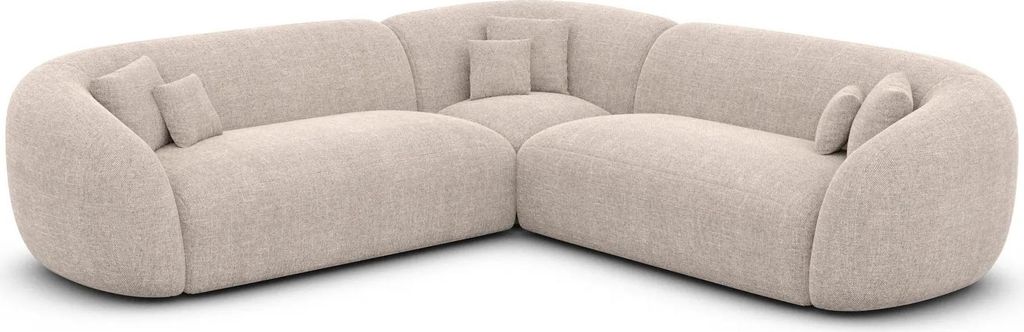 Strukturstoff Ecksofa Gaia Beige