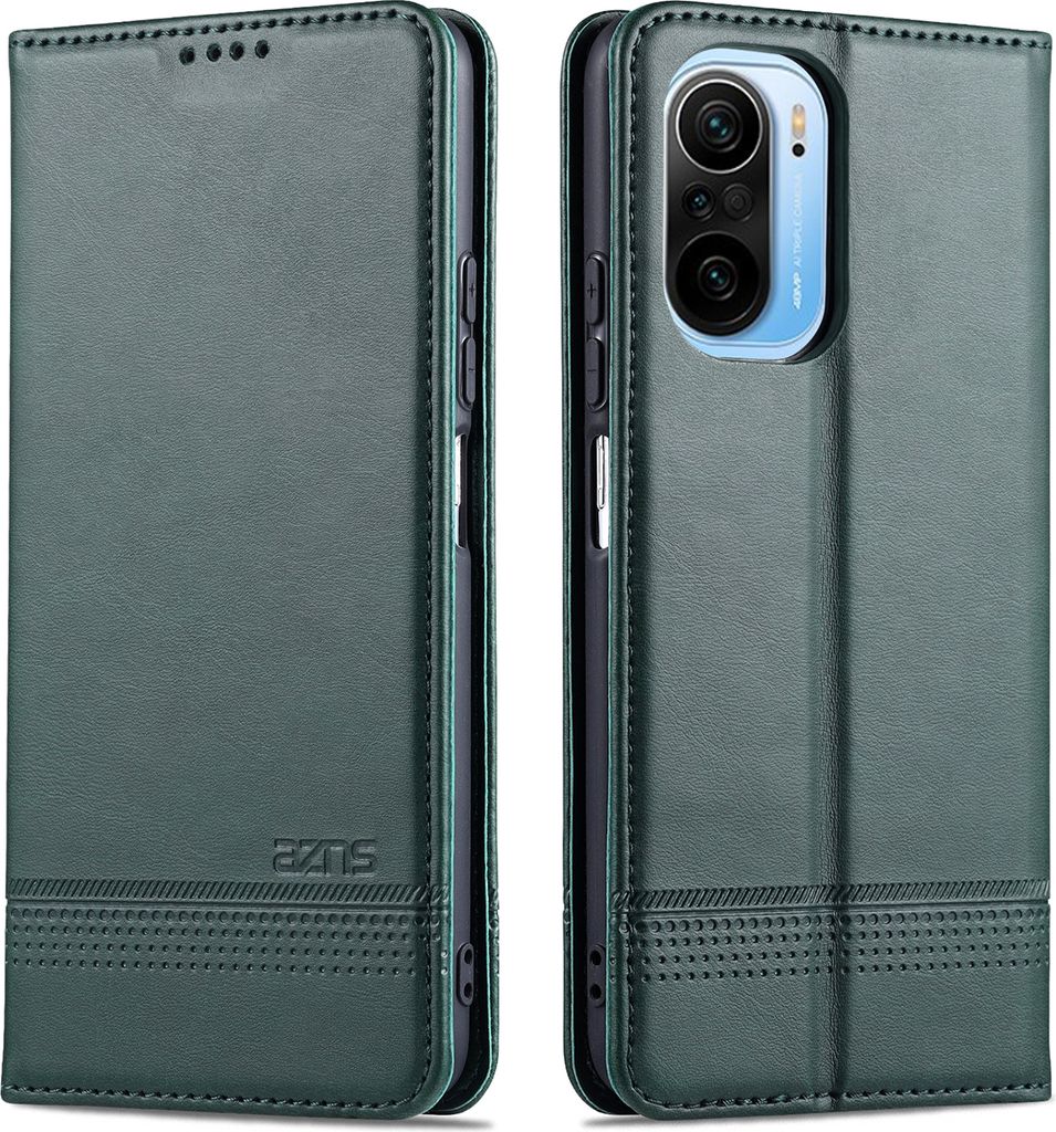 A product shot of a phone case, showing both the front and back views.