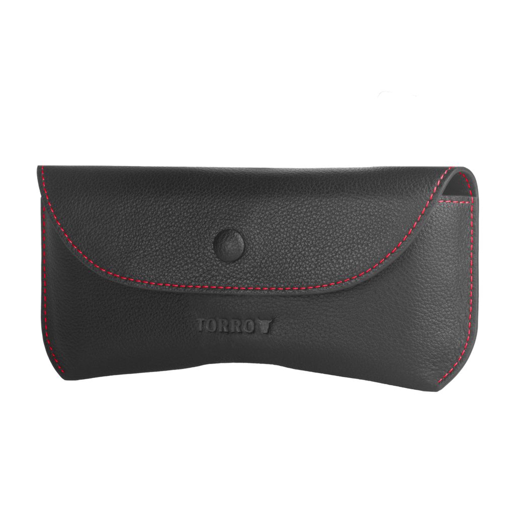 TORRO Leder-Sonnenbrillen-Etui / Brillenetui - Schwarz mit Produktbild 