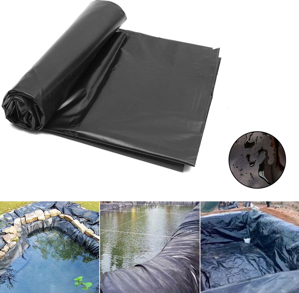 1.5x3.5m Teichfolien Zuschnitt HDPE, UV- und witterungsbeständig, Schwimmteich Folie Gartenteich Teichplane Schwarz, für Teichbau, Garten und Tei...