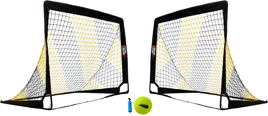 But de Foot Pop Up 1,2x0,9 m Noir et Jaune - Cage de Football Pliable