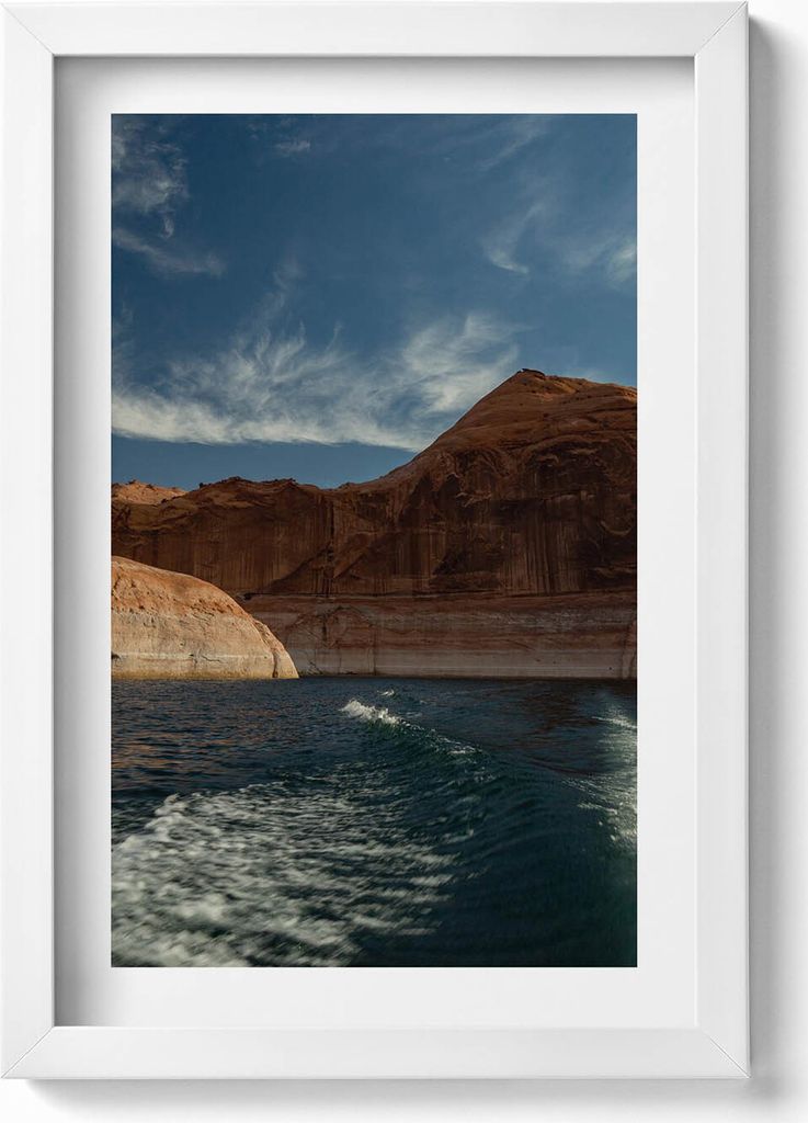 Person beim Wasserski– Wandbild mit Rahmen – Gerahmtes Bild – Wanddekoration – 20x30 cm – Weiß