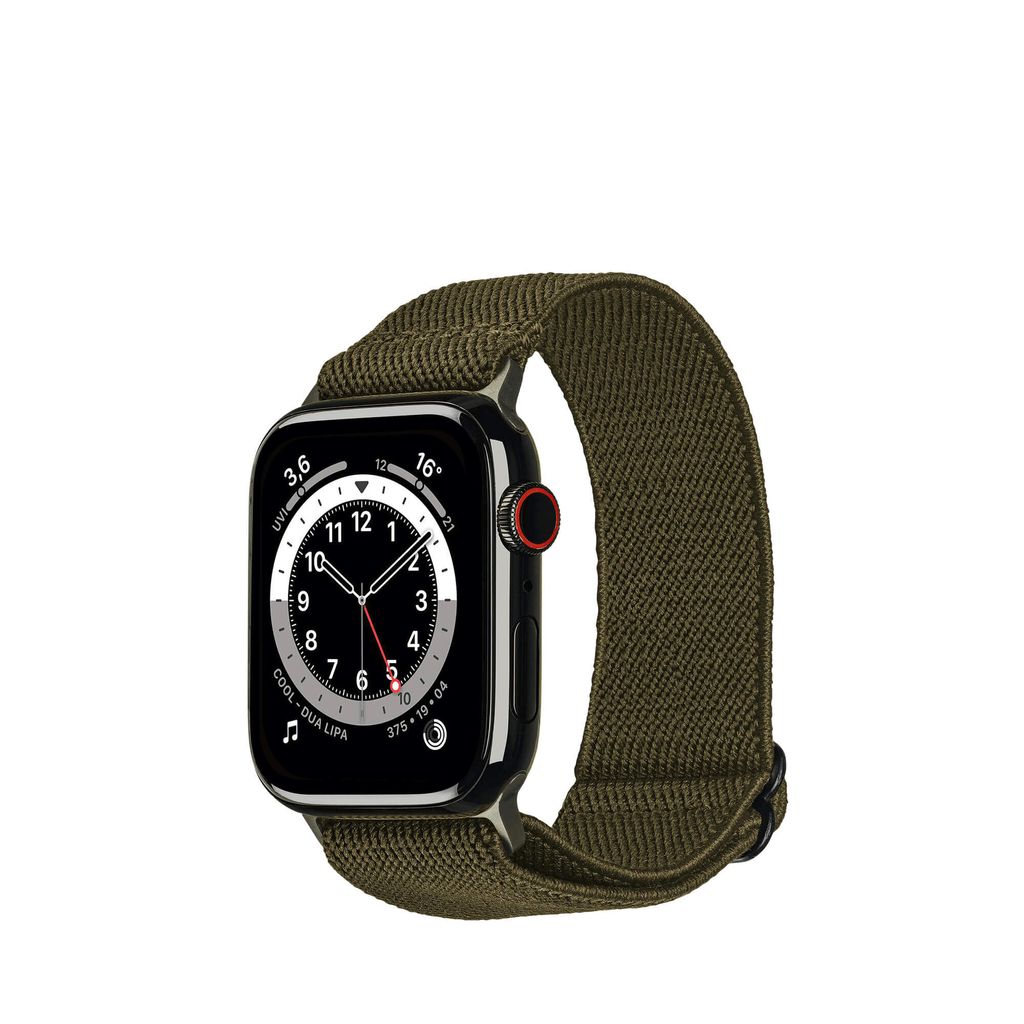 ARTWIZZ WatchBand Flex für Apple Watch Series 9-7 (41mm), 6-4 & SE (40mm), 3-1 (38mm) - Textil Uhrenarmband - Grün