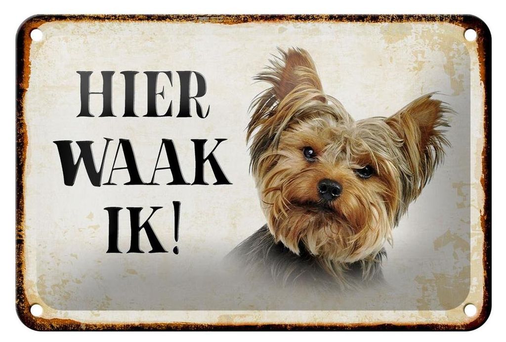 Blechschild Spruch 18x12cm holländisch Hier Waak ik Produktbild 