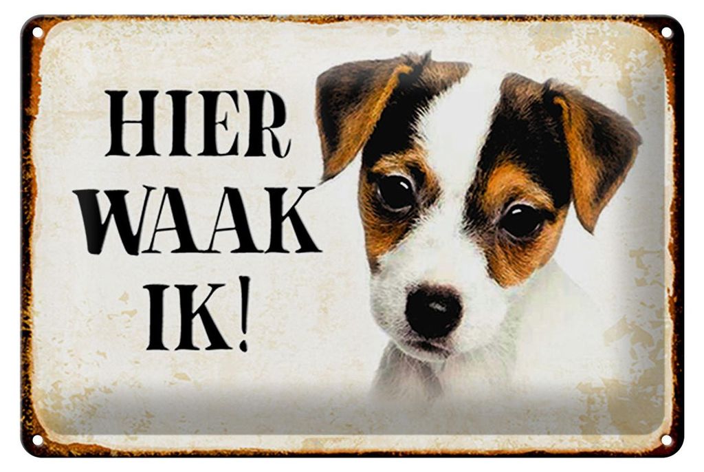 Blechschild Spruch 30x20cm holländisch Hier Waak ik Jack Produktbild 