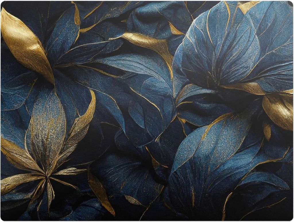 Blätter mit Eleganz – Bodenschutzmatte – Stuhlunterlage 120x90 cm – Rutschfest – Hartbodenmatte