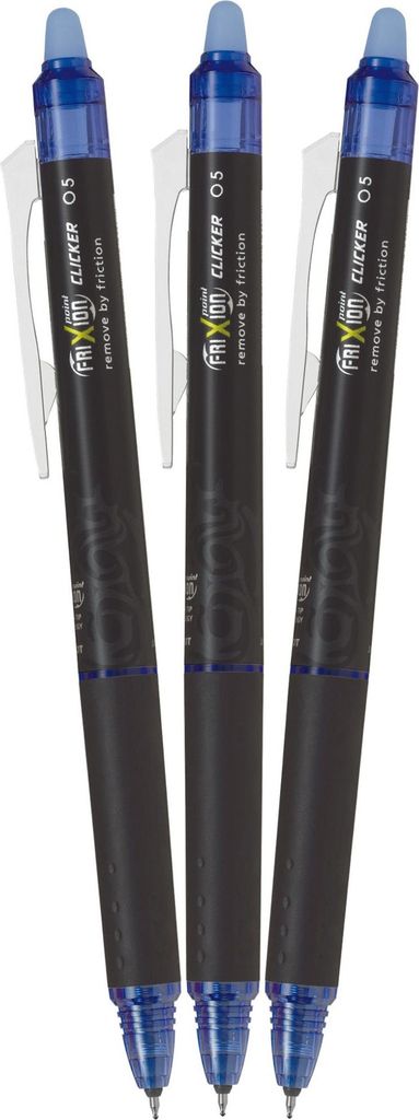 PILOT FriXion Point Clicker 05 / 0,25 mm, blau - 3er-Pack