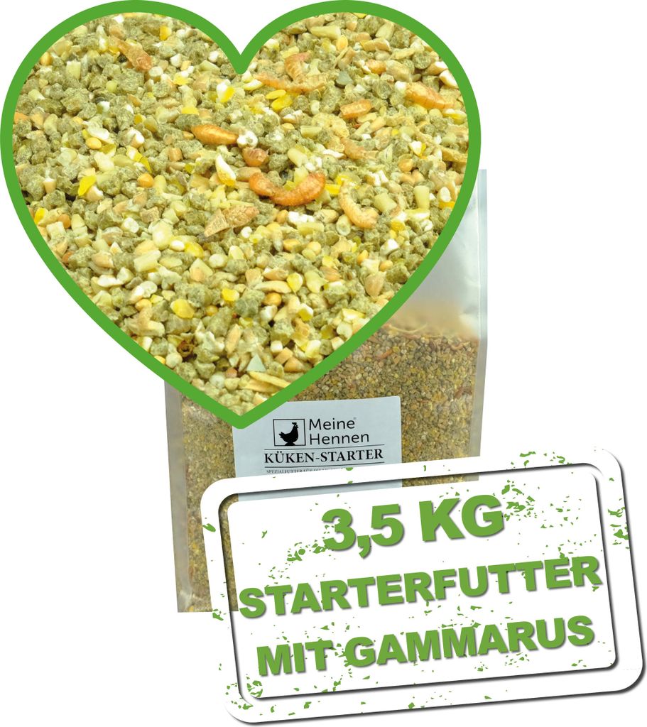 MeineHennen-Küken Starter in einem 3,5 kg Beutel, ein Produktbild 