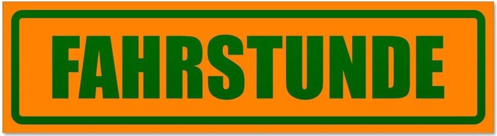 Kiwistar - Autoaufkleber - Orange - Grün - 60 x 16 cm - Fahrstunde invertiert - Hinweis Aufkleber Sticker für Auto, Kfz, Fahrrad, PKW, LKW