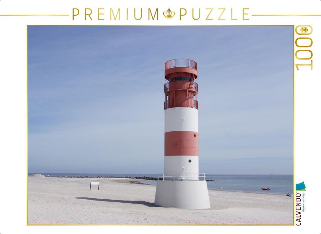 CALVENDO Puzzle Leuchtturm auf Helgoland Düne | 1000 Teile Lege-Größe 64x48cm Foto-Puzzle für glückliche Stunden