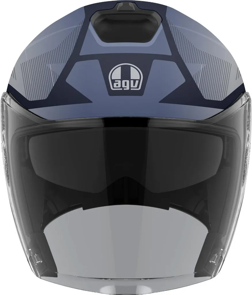 Casque jet double visière AGV Irides Trieste gris bleu de taille XL
