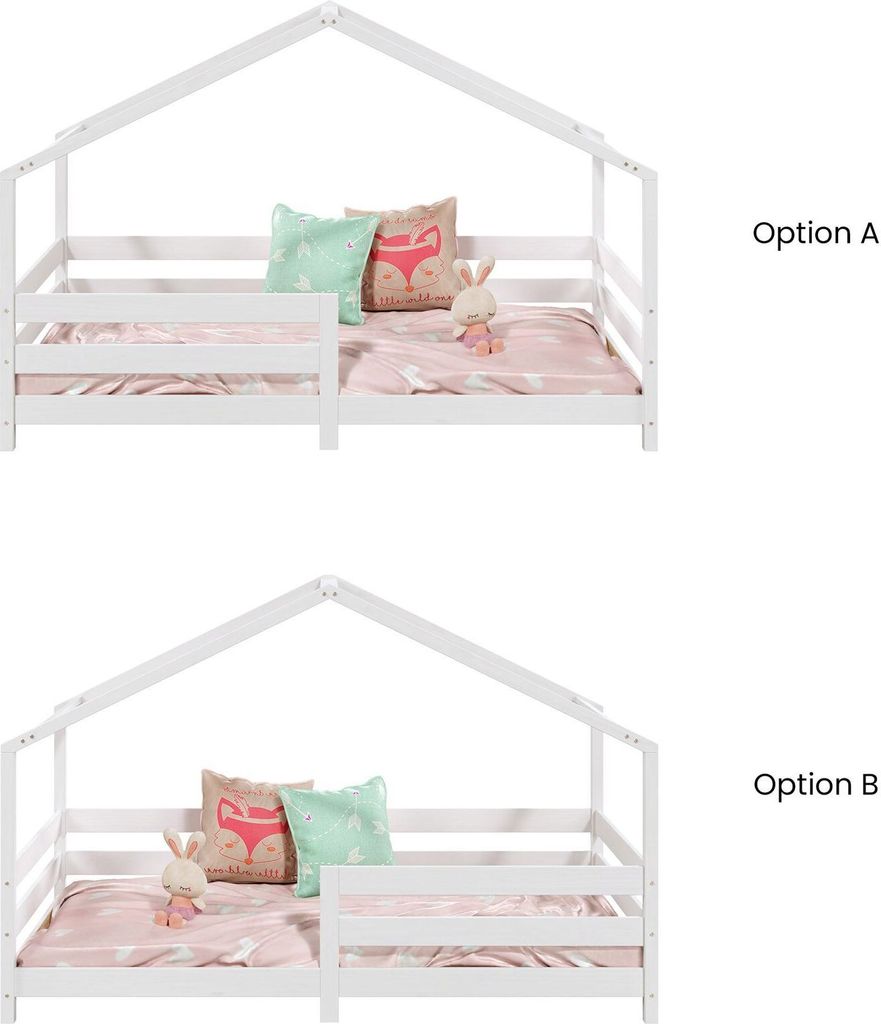 Hausbett RENA aus massiver Kiefer in weiß, schönes Produktbild 7